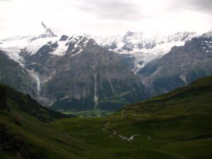 Grindelwald with Schreckhorn, Mettenberg and Eiger
