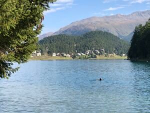 Lake St. Moritz on a clear summer day