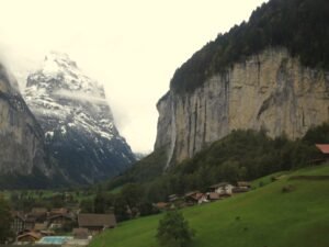Lauterbrunnen valley on a clear summer day