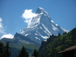 Matterhorn above Zermatt on a bright summer day