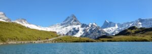 Mountains and lakes panorama, Swiss Alps