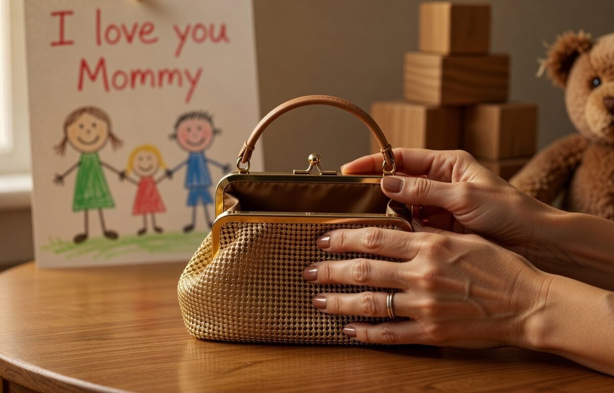 Mother balancing family needs with financial self-care